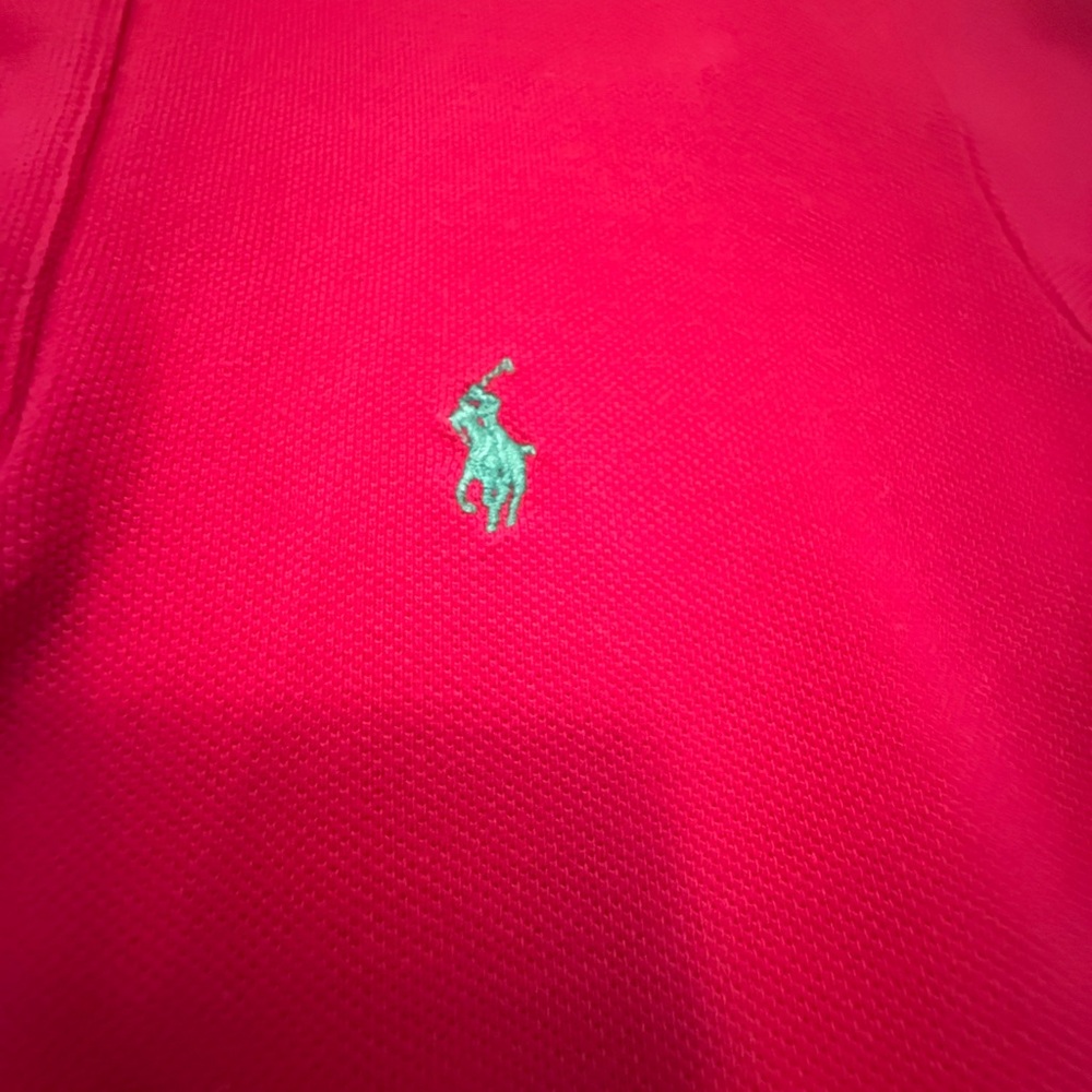 Ralph Lauren Blue Label Hot Pink “The Skinny Polo” Short Sleeve w/ Teal Pony XS - Picture 5 of 8